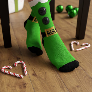 Chaussette Noël Elf Green Naughty et Nice Chaussettes Festive
