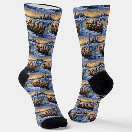Chaussette Noël en bateau dalmate (Angulaire)