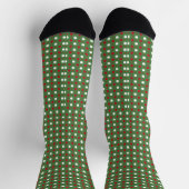 Chaussette Noël Fête Rouge Et Vert Motif (Haut)