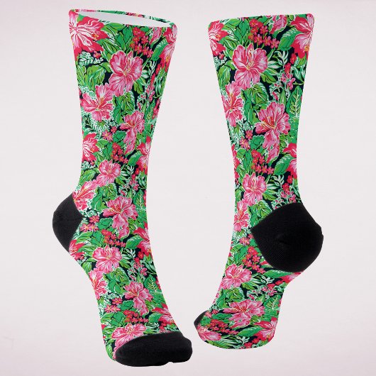 Chaussette Noël Floral Tropical Prépayé Coloré