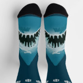 Chaussette Noël Grand requin blanc Bleu Flocon de neige (Haut)