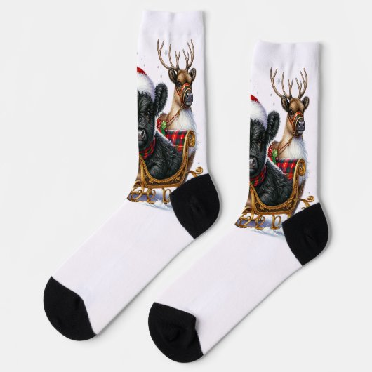 Chaussette Noël, Highland, Vache, Chaussettes (Gauche)