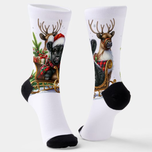 Chaussette Noël, Highland, Vache, Chaussettes (Angulaire)