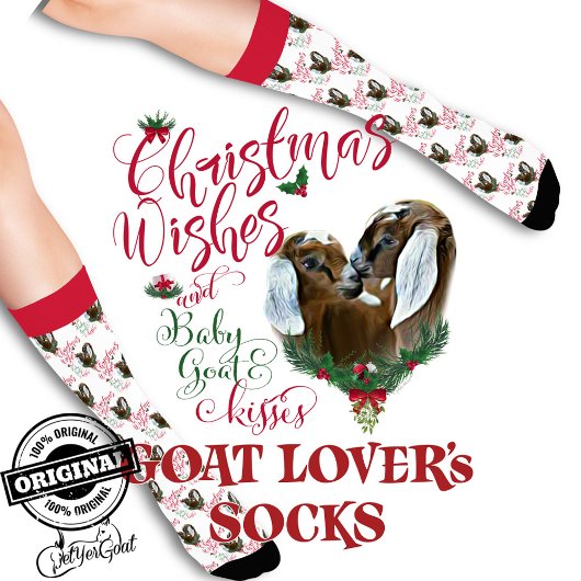 Chaussette Noël Nubian Twins Baby Chèvre Voeux
