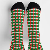 Chaussette Noël or rouge vert rouge blanc Jacquard plaid (Haut)