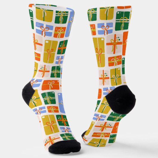 Chaussette Noël présente le Motif avec Monogramme (Angulaire)