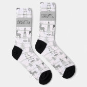 Chaussette Noël rose de Noël personnalisé rennes (Droite)