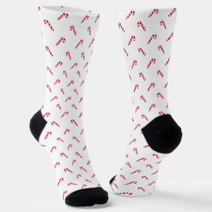 Chaussette Noël rouge blanc simple mignon sucre de canne moti
