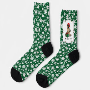Chaussette Noël Santa Hat Allemand Berger Chien mignonne