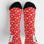 Chaussette Noël Santa Hat Pomeranian (tri-couleur) mignonne (Haut)