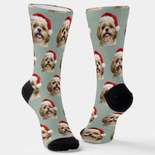 Chaussette Noël Shitszu personnalisé sur mesure
