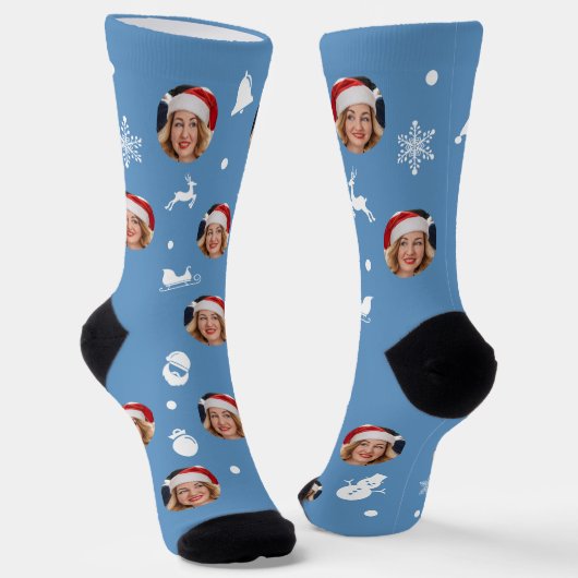 Chaussette Noël sur mesure (bleu calme) (Angulaire)
