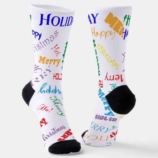 Chaussette Noël Texte et Styles de Police Mixtes (Angulaire)