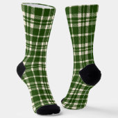 Chaussette Noël vert blanc de la ferme plaid rustique (Angulaire)