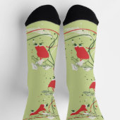 Chaussette Noël vintage, Père Noël chef avec dîner (Haut)