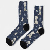 Chaussette Noël Westie blanc (Gauche)