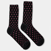 Chaussette noir avec coeur rose (Droite)