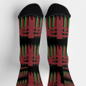 CHAUSSETTE NOIR AVEC PLUM ET MOTIF VERT (Haut)