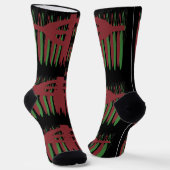 CHAUSSETTE NOIR AVEC PLUM ET MOTIF VERT (Angulaire)