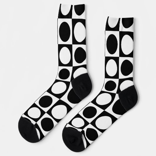 Chaussette Noir blanc À damiers Pois (Gauche)