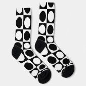Chaussette Noir blanc À damiers Pois (Droite)