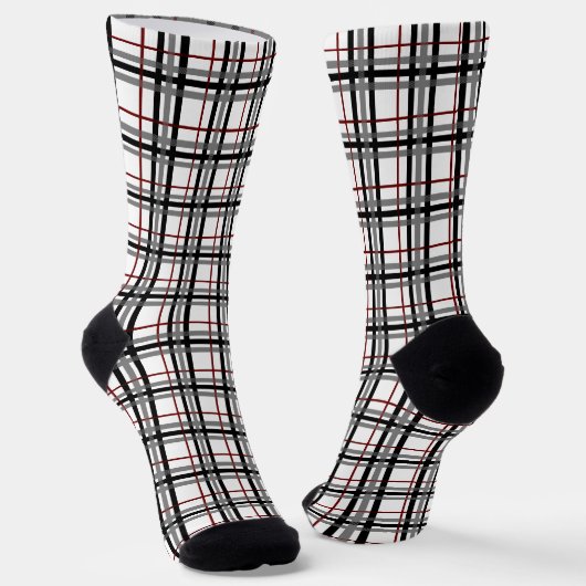 Chaussette Noir blanc et rouge (Angulaire)