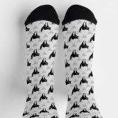 Chaussette Noir Chat Shadow Silhouette Motif Design (Haut)