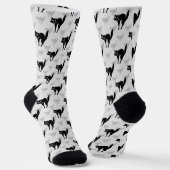 Chaussette Noir Chat Shadow Silhouette Motif Design (Angulaire)