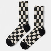 Chaussette Noir et blanc antique À damiers (Gauche)