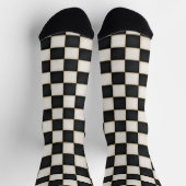 Chaussette Noir et blanc antique À damiers (Haut)