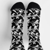 Chaussette Noir et blanc avec des taches motif d'amour (Haut)