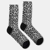 Chaussette Noir et blanc monochrome, léopard motif (Droite)