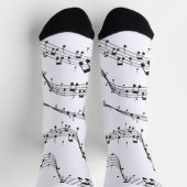 Chaussette Noir et blanc note musicienne Motif (Haut)
