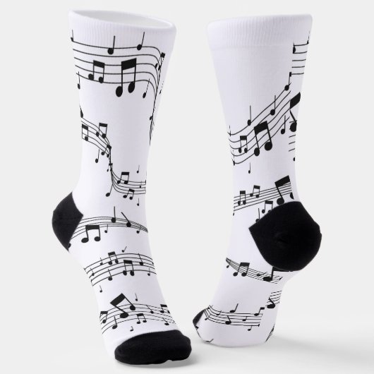 Chaussette Noir et blanc note musicienne Motif (Angulaire)