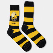Chaussette Noir et Jaune avec une belle abeille (Droite)