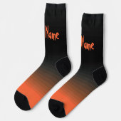 Chaussette Noir et orange personnalisés (Gauche)