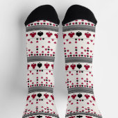 Chaussette noir et rouge, motif mode (Haut)