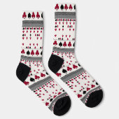 Chaussette noir et rouge, motif mode (Droite)