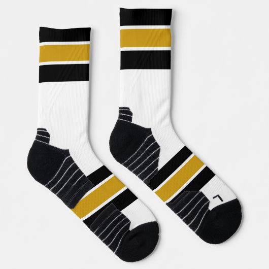 Chaussette Noir Or et blanc Gravé (Droite)