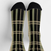 Chaussette Noir plaqué, Vert Sage, Crème, Chaussettes d'équip (Haut)