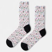 Chaussette Nom, 250 Ans Vélos Fleurs Étoiles Ballons (Gauche)