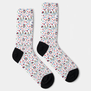 Chaussette Nom, 250 Ans Vélos Fleurs Étoiles Ballons
