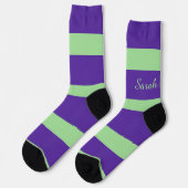 Chaussette Nom de la bande violet et verte (Gauche)