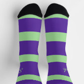 Chaussette Nom de la bande violet et verte (Haut)
