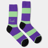 Chaussette Nom de la bande violet et verte (Droite)