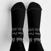 Chaussette Nom de la future mariée date noir blanc enterremen (Haut)