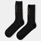 Chaussette Nom de la Personnaliser et premier monogramme noir (Gauche)