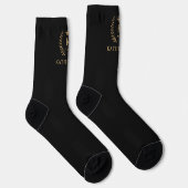 Chaussette Nom de la Personnaliser et premier monogramme noir (Droite)