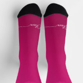 Chaussette Nom de script personnalisé rose élégant (Haut)