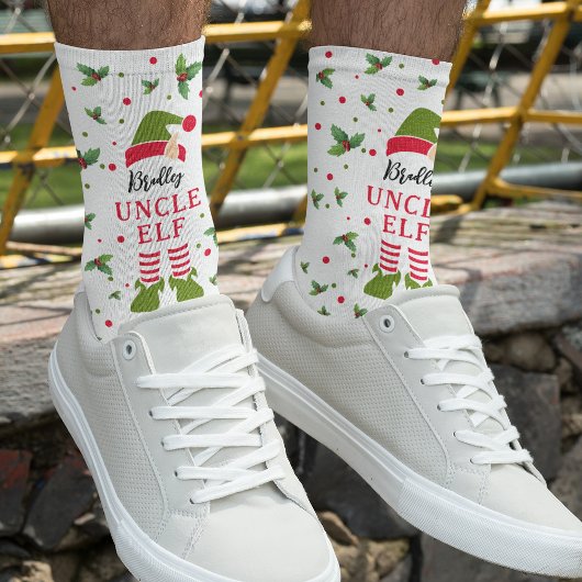 Chaussette Nom d'elfe oncle amusant Noël